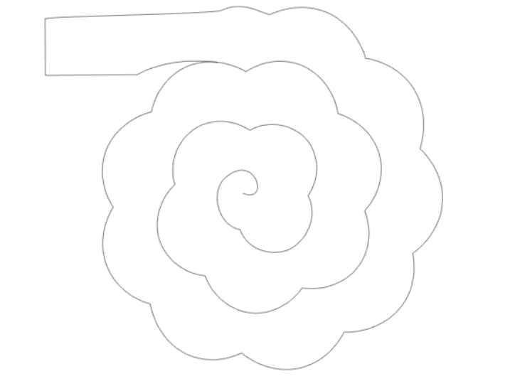 Printable Spiral Paper Rose Template